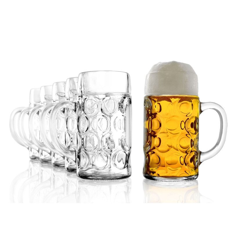 Maßkrüge Glas-Transparent 6 x 1l