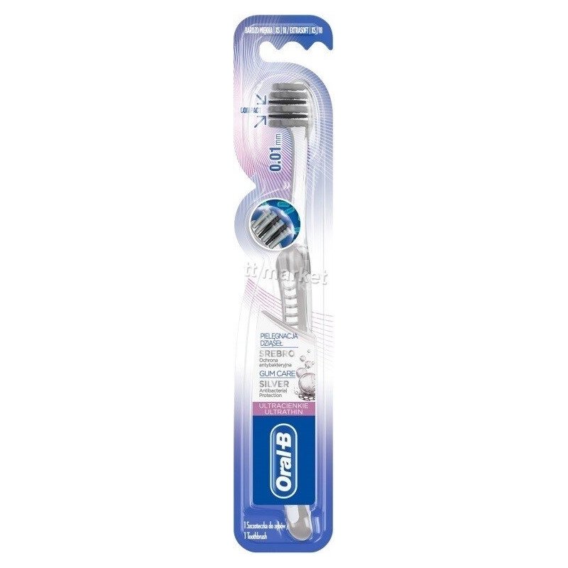 Oral-B Ultrathin Zahnfleisch-Schutz Silber Handzahnbürste Extraweich 1 Stück