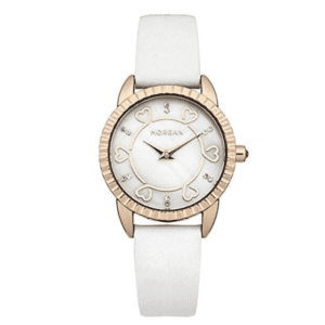 Morgan Damen-Armbanduhr Analog Quarz Weiß M1185WG