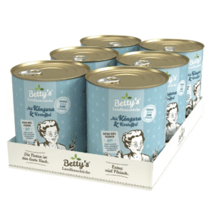 Betty's Landhausküche Hund Känguru mit Kartoffeln und Geflügel 6 x 800 g, für alle Hunderassen geeignet