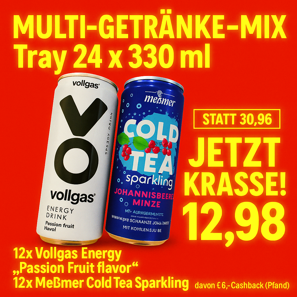 MULTI Getränke Mix Tray 24 x 330ml (inklusive € 6,- Cashback)