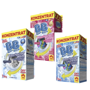 Blau Blitz Premium Waschpulver Konzentrat 7,5kg, 150 Wäschen XXL div. Sorten