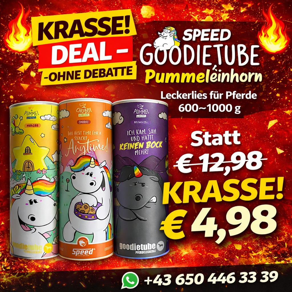 SPEED GOODIETUBE - Pummeleinhorn Leckerlies für Pferde 600-1000g