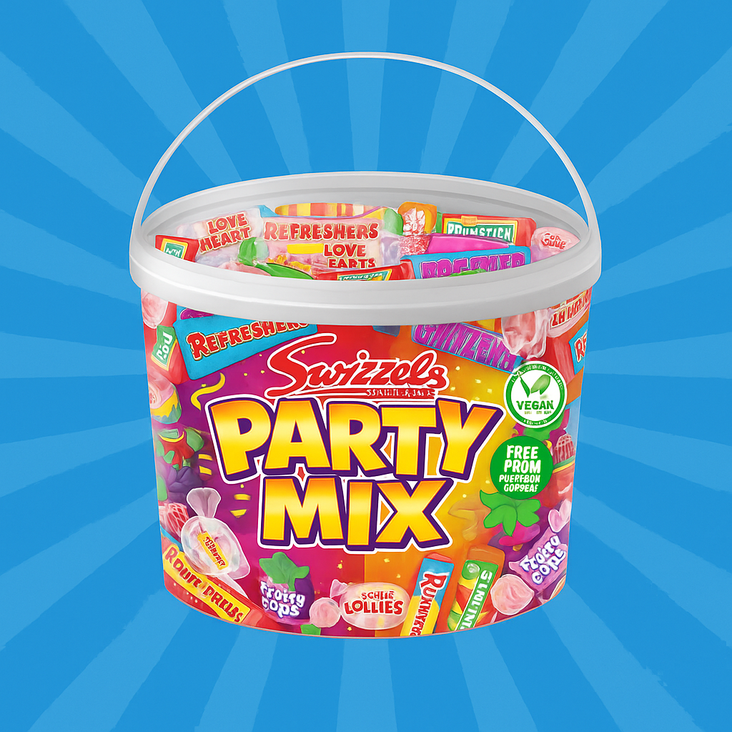 Swizzels Party Mix Tub, 785g Retro-Süßigkeiten in loser Schüttung - Vegan – Bild 2