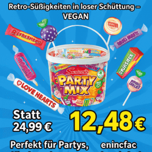 Swizzels Party Mix Tub, 785g Retro-Süßigkeiten in loser Schüttung - Vegan