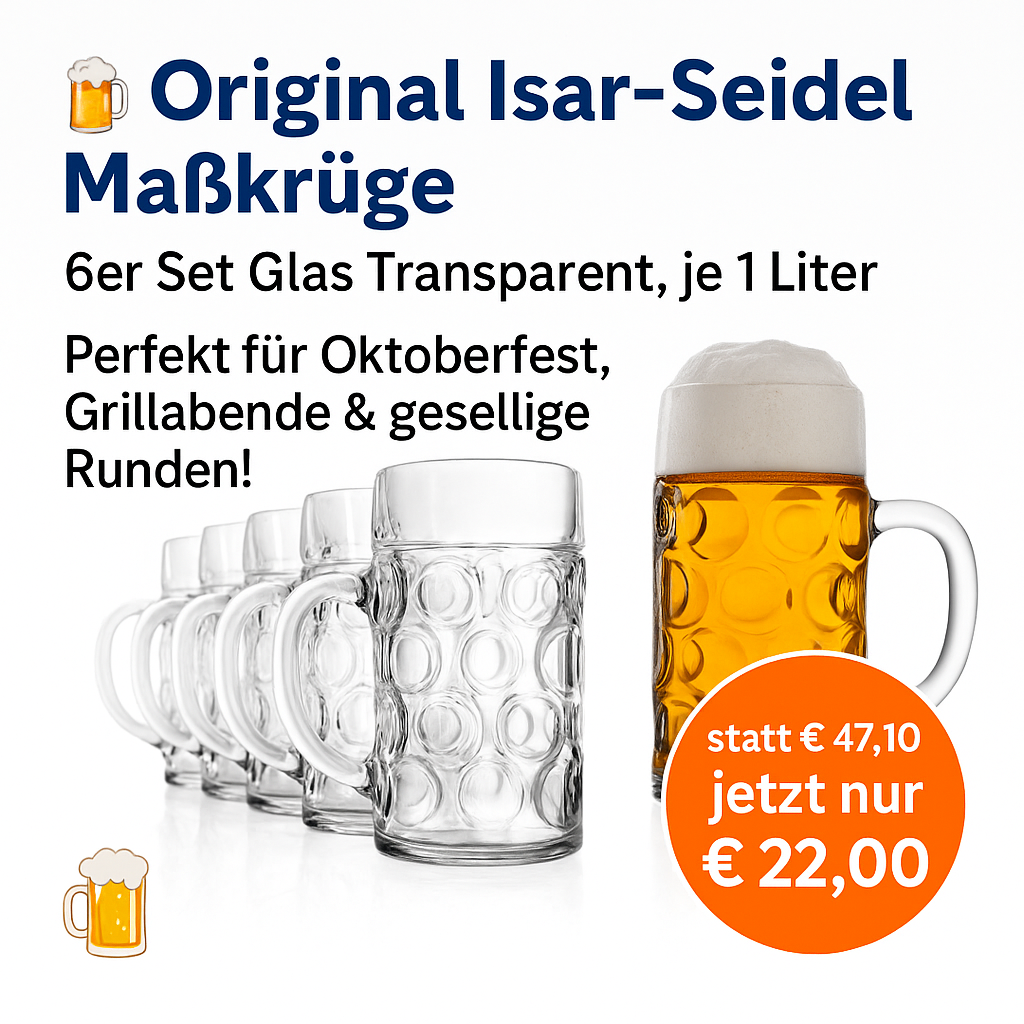 Maßkrüge Glas-Transparent 6 x 1l