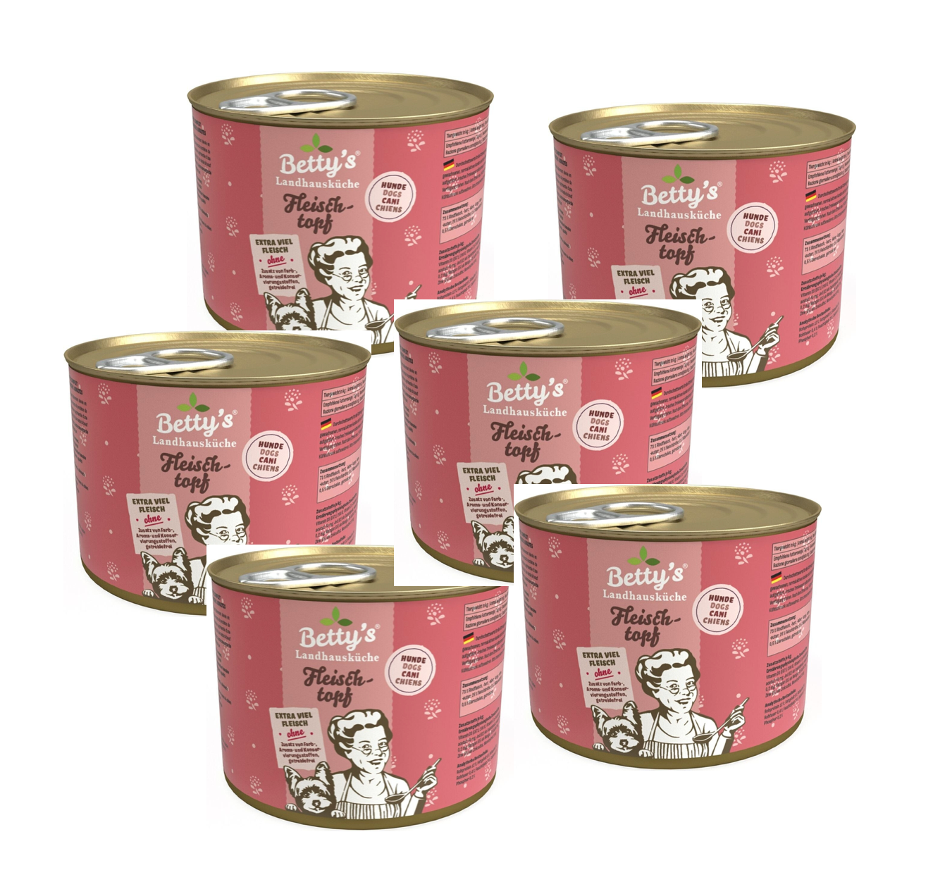 Betty's Landhausküche Hund All Meat 6 x 200 g – Bild 3