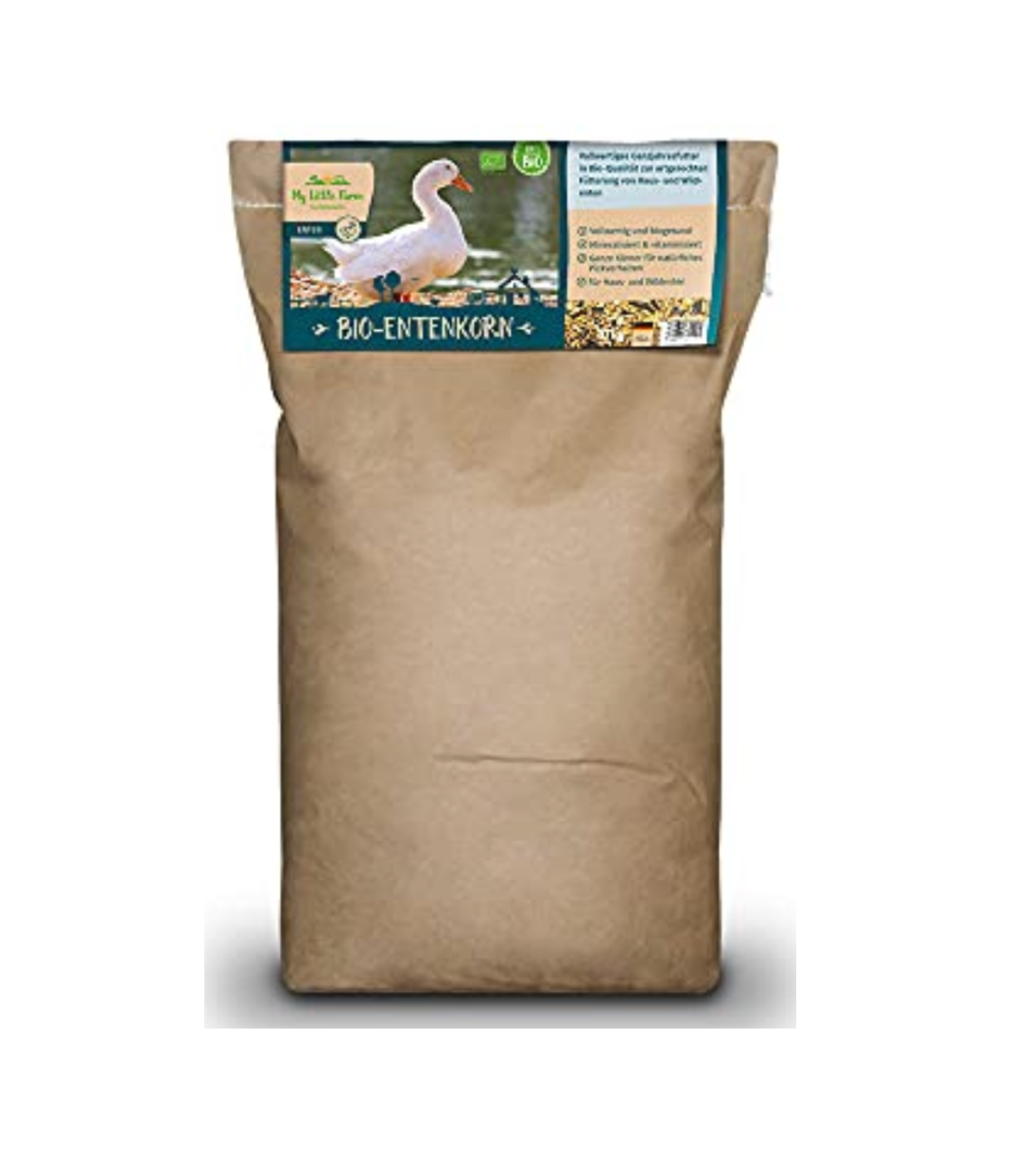 My Little Farm Bio-Entenkorn, 10 kg, vollwertiges Ganzjahresfutter für Enten, bedarfsgerecht mineralisiert und vitaminisiert, Alleinfuttermittel in Bio-Qualität