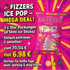 Fizzers Ice Pop 3 x 10x 50ml Ice Sticks