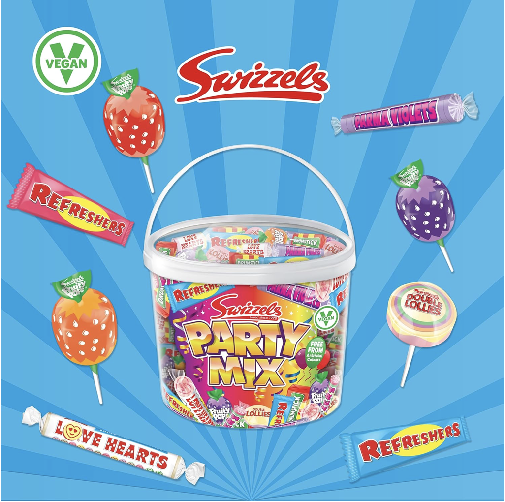 Swizzels Party Mix Tub, 785g Retro-Süßigkeiten in loser Schüttung - Vegan – Bild 5