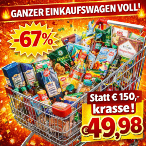 EIN GANZER EINKAUFSWAGEN – PRALL GEFÜLLT! SÜSSWAREN · LEBENSMITTEL · GETRÄNKE · KNABBEREIEN · u. v. m.