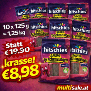 hitschies Saure Drachenzungen "Berry Mix" 10 x 125g - MHD 06/2026