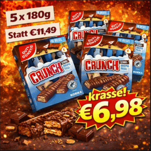 Gut & Günstig Crunch Schoko-Knusperriegel 5 x 180g - MHD 29.05.2026