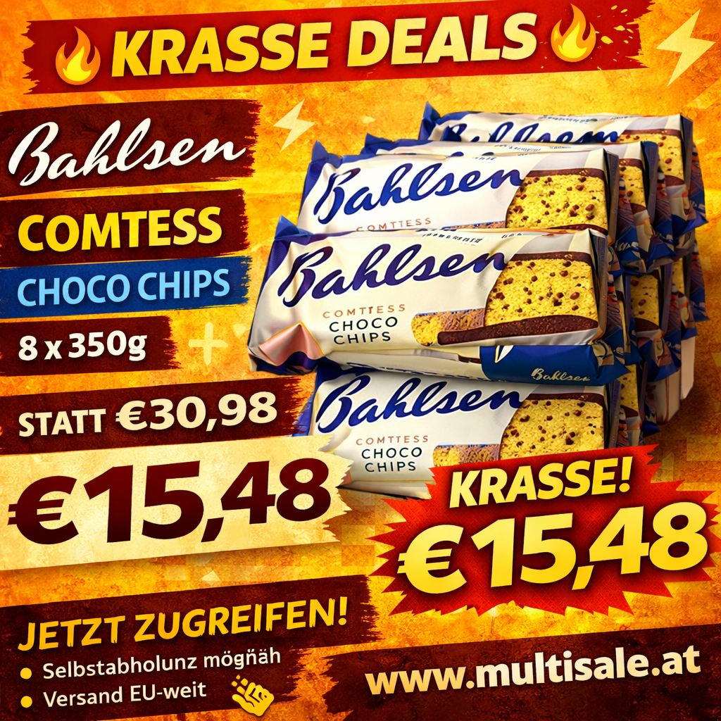 Bahlsen Comtess Choco Chips Kuchen – 8 x 350g Vorteilspack