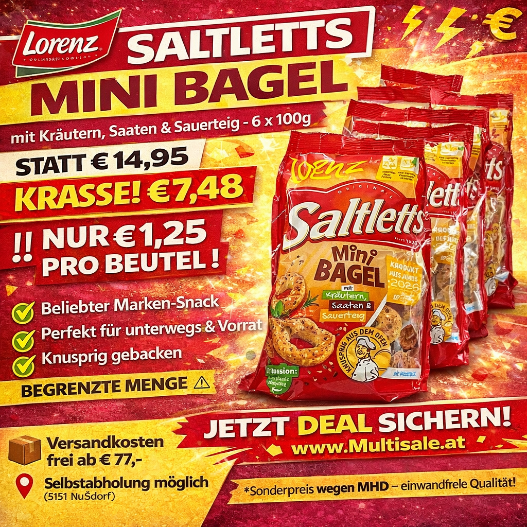 Lorenz Saltletts Mini Bagel 6x100g – Kräuter, Saaten & Sauerteig Snack